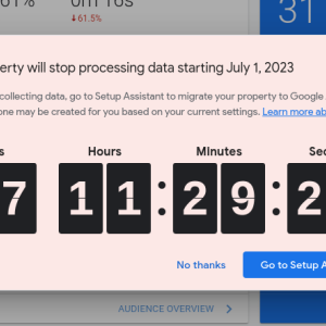 Screenshot of the countdown clock that Google has attached to every Universal Analytics account.