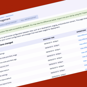 Screenshot of configuration management page