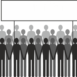 A drawing of many human images in a group