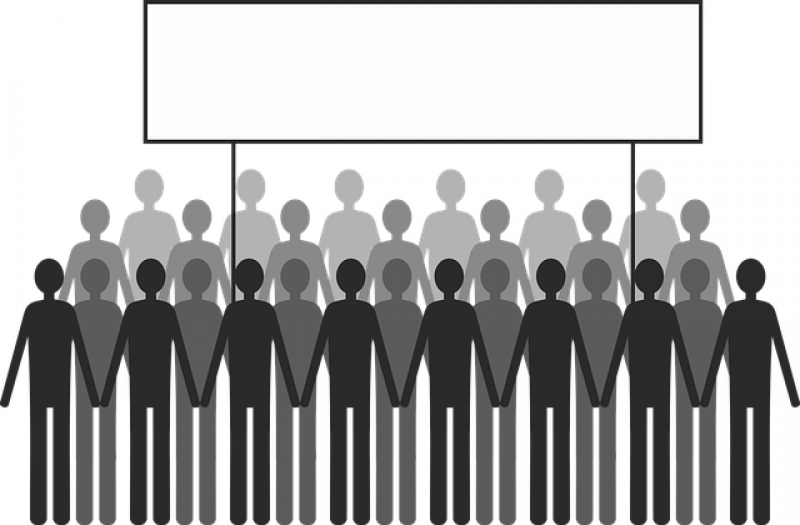 A drawing of many human images in a group