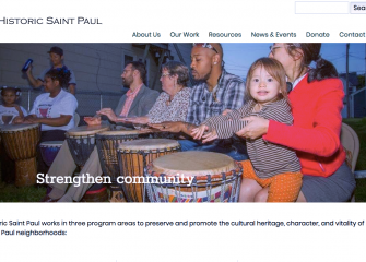 Saint Paul Drummers Image of Saint Paul neighbors beating on drums